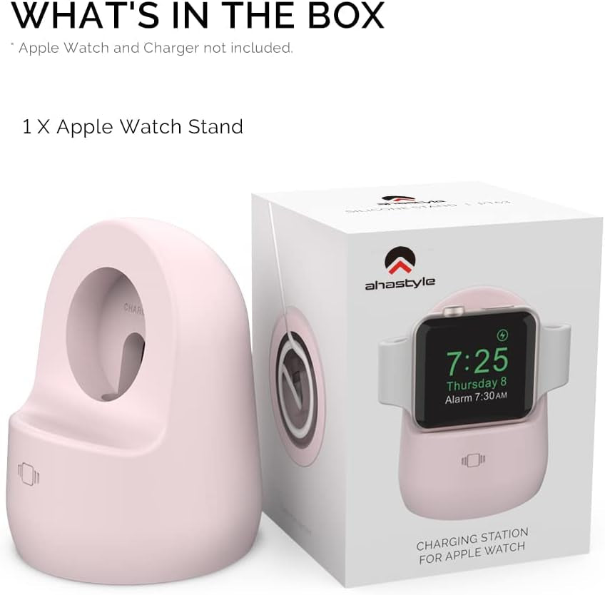 Premium Silicone Charging Dock for Apple Watch Ultra 2, SE2, & All Series (Pink) - Stylish and Functional Stand for Your Apple Watch