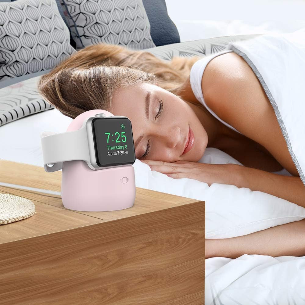 Premium Silicone Charging Dock for Apple Watch Ultra 2, SE2, & All Series (Pink) - Stylish and Functional Stand for Your Apple Watch
