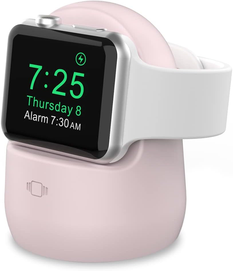Premium Silicone Charging Dock for Apple Watch Ultra 2, SE2, & All Series (Pink) - Stylish and Functional Stand for Your Apple Watch